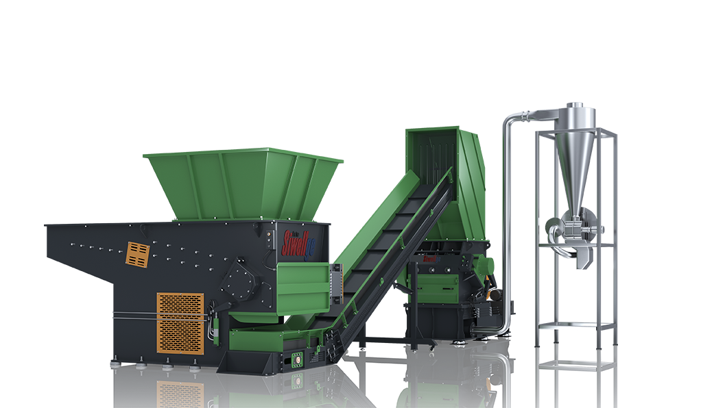 Sistema triturador y triturador de plástico.